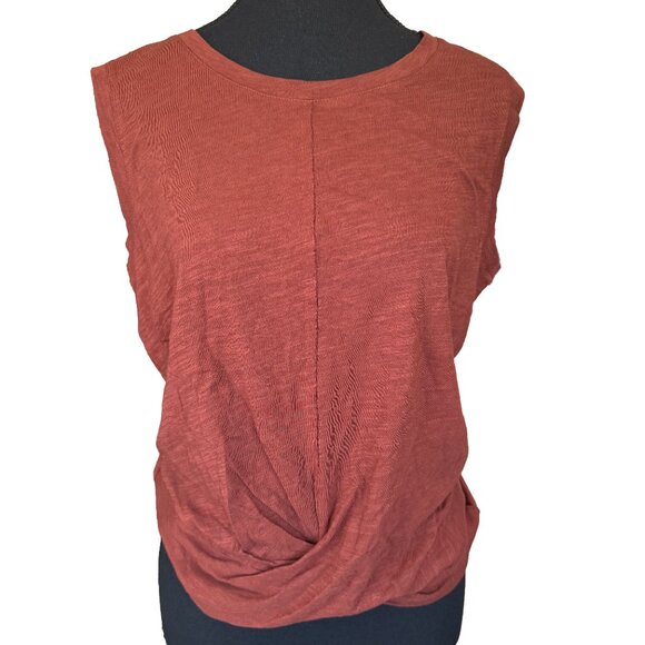 NWOT Sanctuary Twist Front Tank Top Brown Sleeveless Relaxed Fit Size Small - Picture 1 of 6